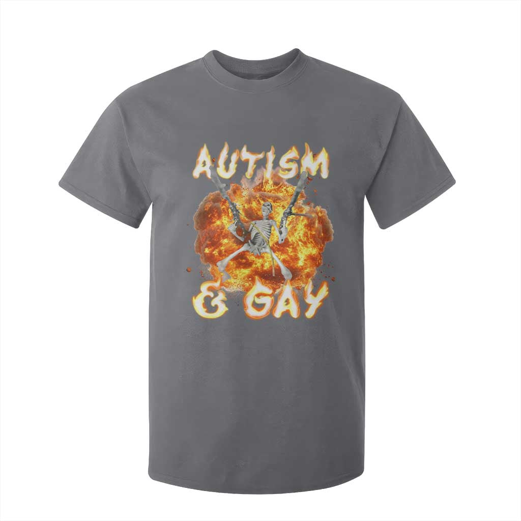Funny Skeleton Meme T Shirt For Kid Autistic and Gay TS09 Charcoal Print Your Wear