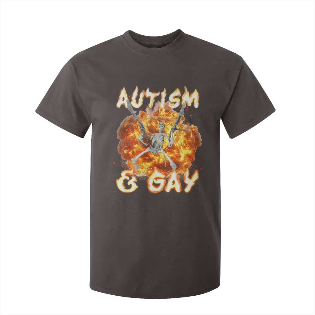 Funny Skeleton Meme T Shirt For Kid Autistic and Gay TS09 Dark Chocolate Print Your Wear