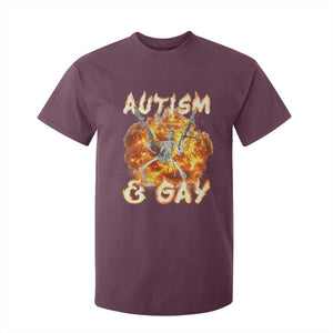 Funny Skeleton Meme T Shirt For Kid Autistic and Gay TS09 Maroon Print Your Wear