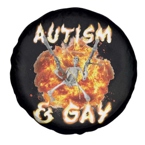 Funny Skeleton Meme Spare Tire Cover Autistic and Gay TS09 Print Your Wear