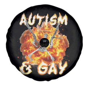 Funny Skeleton Meme Spare Tire Cover Autistic and Gay TS09 Print Your Wear