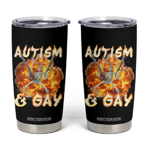 Funny Skeleton Meme Tumbler Cup Autistic and Gay TS09 Black Print Your Wear