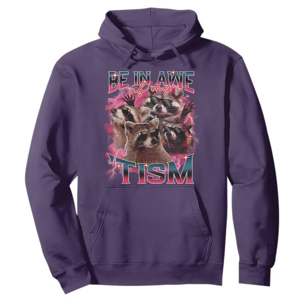 Funny Meme Autistic Raccoon Hoodie Be In Awe Of My 'Tism TS09 Purple Print Your Wear