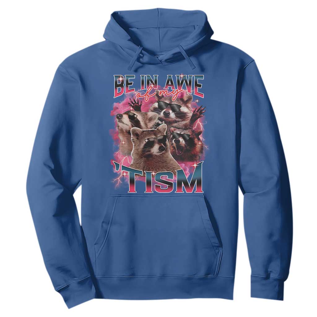 Funny Meme Autistic Raccoon Hoodie Be In Awe Of My 'Tism TS09 Royal Blue Print Your Wear