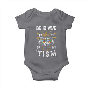 Funny Autistic Raccoon Baby Onesie Be In Awe Of My 'Tism TS09 Charcoal Print Your Wear