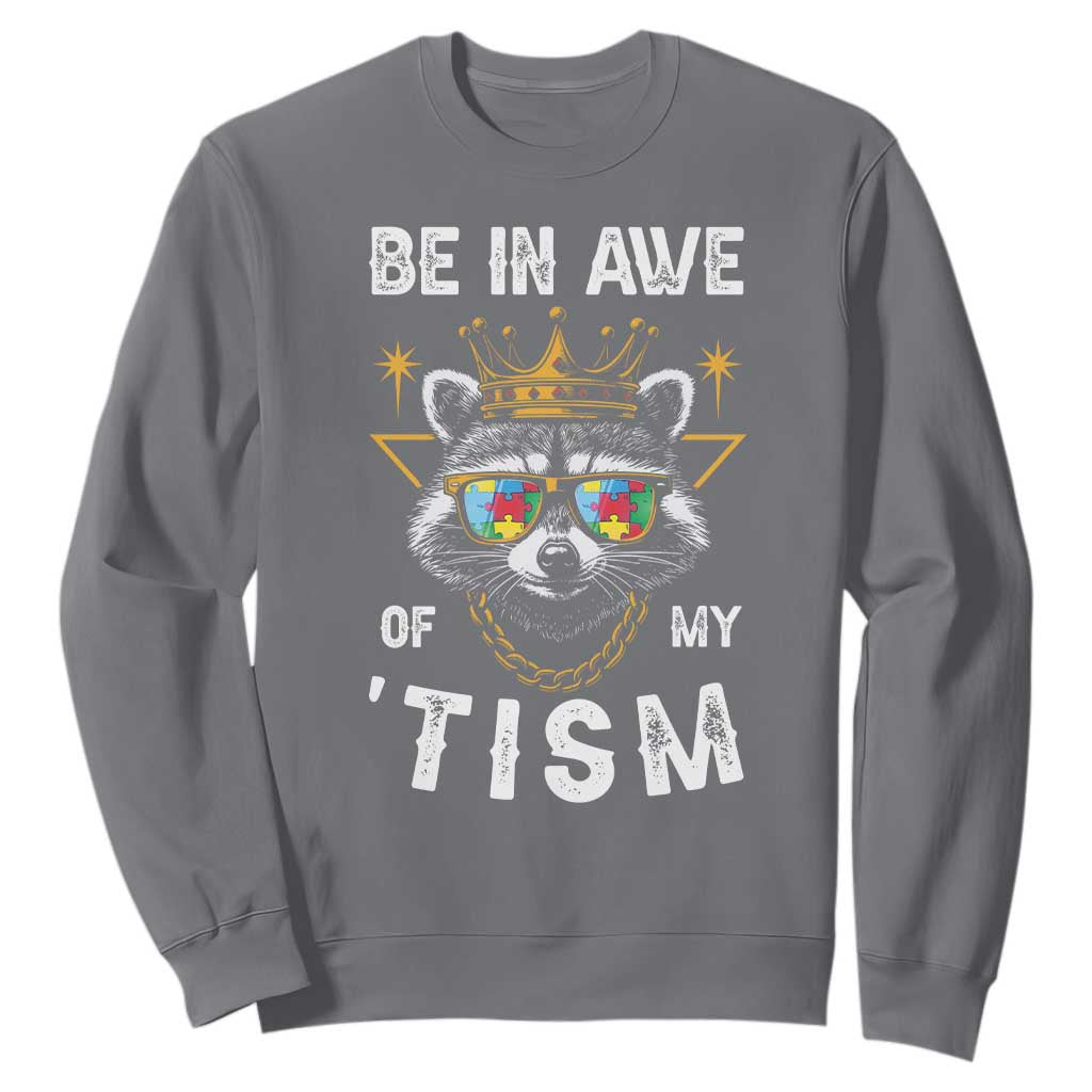 Funny Autistic Raccoon Sweatshirt Be In Awe Of My 'Tism TS09 Charcoal Print Your Wear