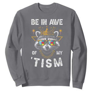 Funny Autistic Raccoon Sweatshirt Be In Awe Of My 'Tism TS09 Charcoal Print Your Wear