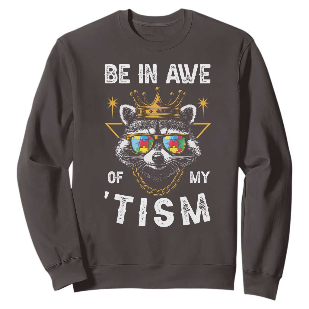 Funny Autistic Raccoon Sweatshirt Be In Awe Of My 'Tism TS09 Dark Chocolate Print Your Wear