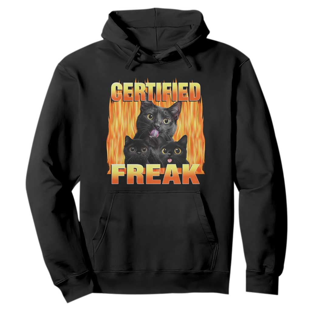 Funny Cat Meme Hoodie Certified Freak TS09 Black Print Your Wear