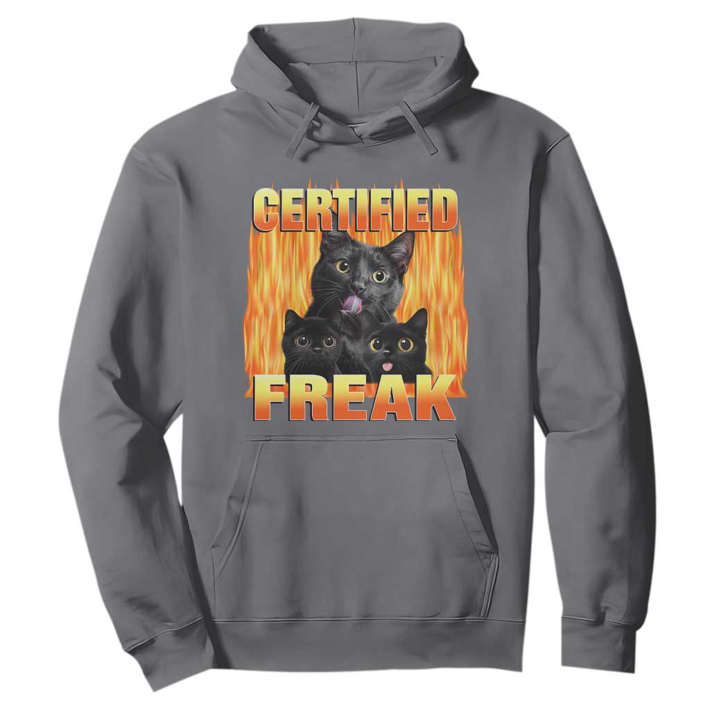 Funny Cat Meme Hoodie Certified Freak TS09 Charcoal Print Your Wear