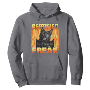 Funny Cat Meme Hoodie Certified Freak TS09 Charcoal Print Your Wear