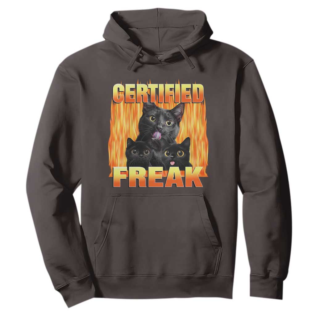 Funny Cat Meme Hoodie Certified Freak TS09 Dark Chocolate Print Your Wear