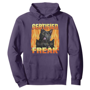 Funny Cat Meme Hoodie Certified Freak TS09 Purple Print Your Wear