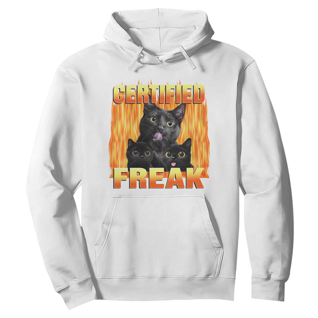 Funny Cat Meme Hoodie Certified Freak TS09 White Print Your Wear