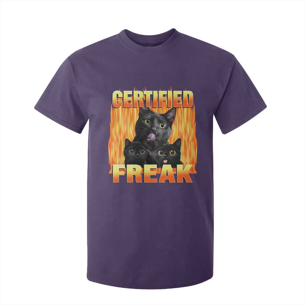 Funny Cat Meme T Shirt For Kid Certified Freak TS09 Purple Print Your Wear