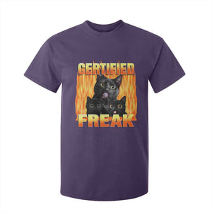 Funny Cat Meme T Shirt For Kid Certified Freak TS09 Purple Print Your Wear
