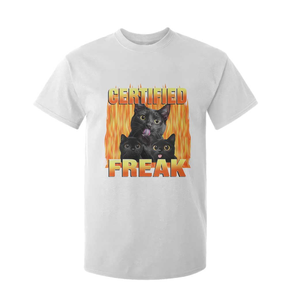 Funny Cat Meme T Shirt For Kid Certified Freak TS09 White Print Your Wear