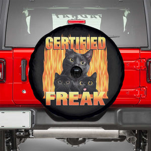 Funny Cat Meme Spare Tire Cover Certified Freak TS09 Black Print Your Wear