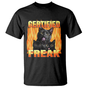 Funny Cat Meme T Shirt Certified Freak TS09 Black Print Your Wear