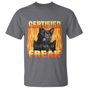 Funny Cat Meme T Shirt Certified Freak TS09 Charcoal Print Your Wear