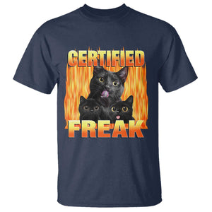 Funny Cat Meme T Shirt Certified Freak TS09 Navy Print Your Wear