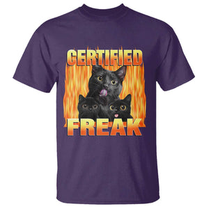 Funny Cat Meme T Shirt Certified Freak TS09 Purple Print Your Wear