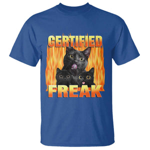 Funny Cat Meme T Shirt Certified Freak TS09 Royal Blue Print Your Wear