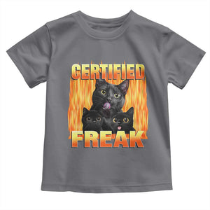 Funny Cat Meme Toddler T Shirt Certified Freak TS09 Charcoal Print Your Wear