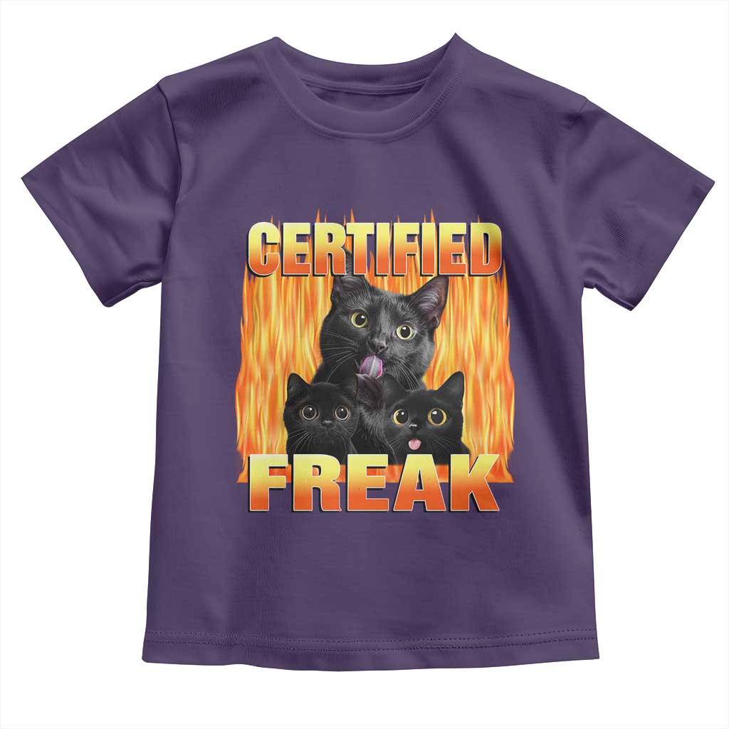 Funny Cat Meme Toddler T Shirt Certified Freak TS09 Purple Print Your Wear