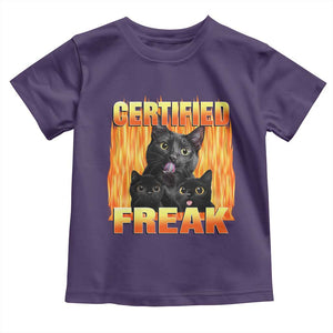 Funny Cat Meme Toddler T Shirt Certified Freak TS09 Purple Print Your Wear