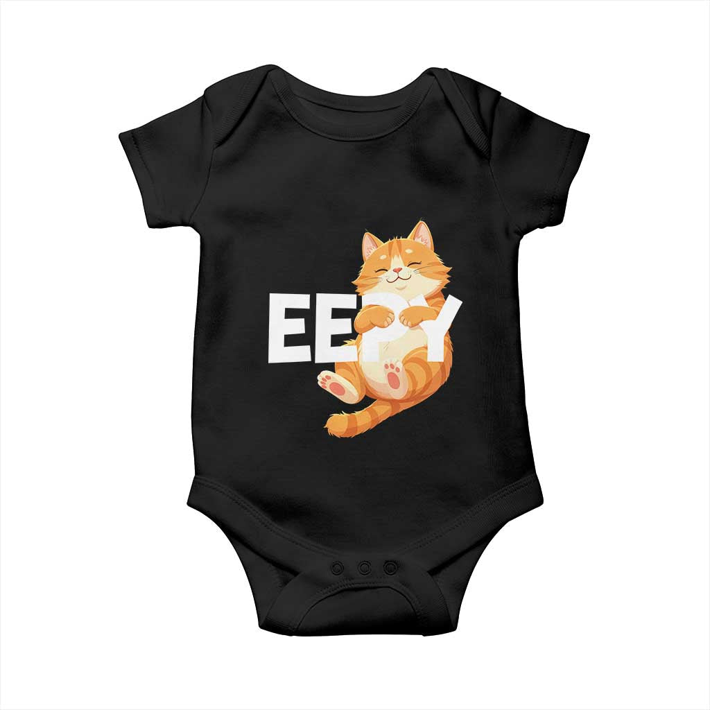Funny Cat Meme Baby Onesie Eepy Cat Silly Sleepy Cat TS09 Black Print Your Wear