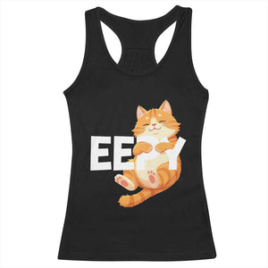 Funny Cat Meme Racerback Tank Top Eepy Cat Silly Sleepy Cat TS09 Black Print Your Wear