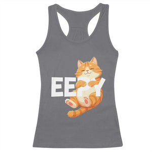 Funny Cat Meme Racerback Tank Top Eepy Cat Silly Sleepy Cat TS09 Charcoal Print Your Wear