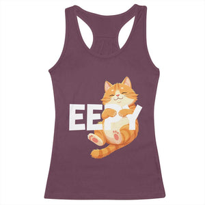 Funny Cat Meme Racerback Tank Top Eepy Cat Silly Sleepy Cat TS09 Maroon Print Your Wear