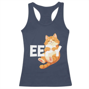 Funny Cat Meme Racerback Tank Top Eepy Cat Silly Sleepy Cat TS09 Navy Print Your Wear