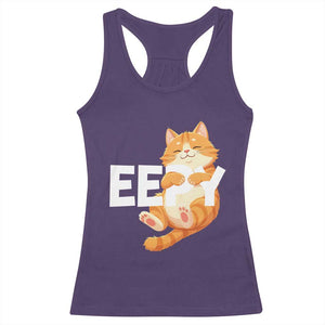 Funny Cat Meme Racerback Tank Top Eepy Cat Silly Sleepy Cat TS09 Purple Print Your Wear