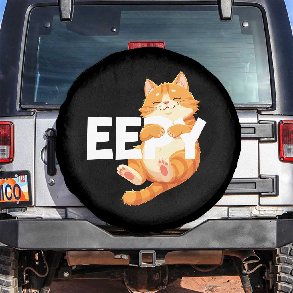 Funny Cat Meme Spare Tire Cover Eepy Cat Silly Sleepy Cat TS09 No hole Black Print Your Wear
