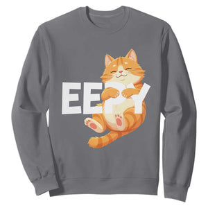 Funny Cat Meme Sweatshirt Eepy Cat Silly Sleepy Cat TS09 Charcoal Print Your Wear