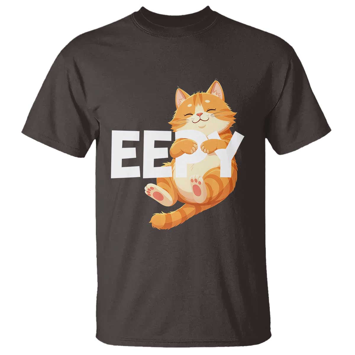Funny Cat Meme T Shirt Eepy Cat Silly Sleepy Cat TS09 Dark Chocolate Print Your Wear