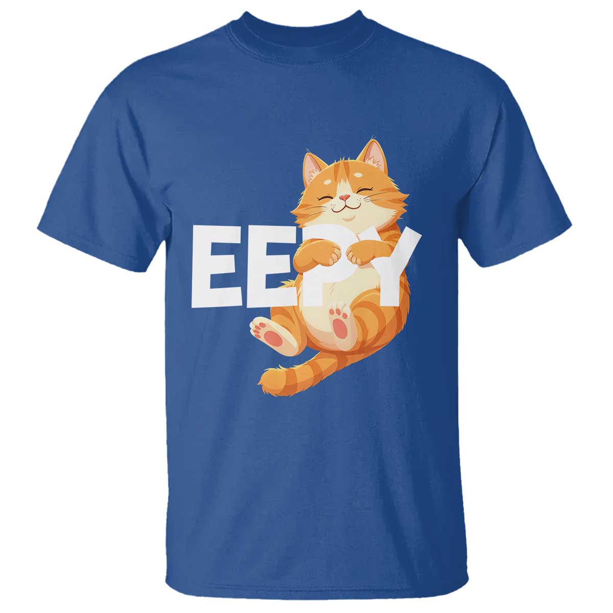 Funny Cat Meme T Shirt Eepy Cat Silly Sleepy Cat TS09 Royal Blue Print Your Wear