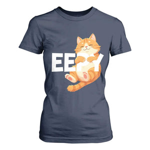 Funny Cat Meme T Shirt For Women Eepy Cat Silly Sleepy Cat TS09 Navy Print Your Wear