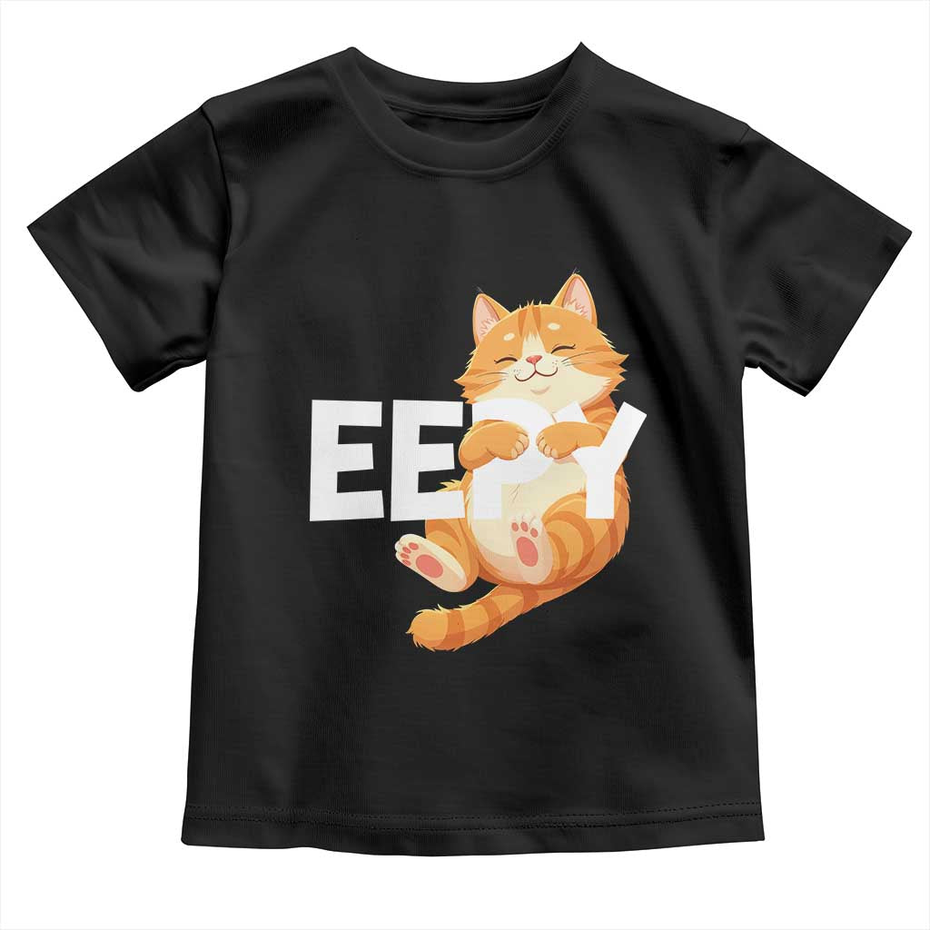 Funny Cat Meme Toddler T Shirt Eepy Cat Silly Sleepy Cat TS09 Black Print Your Wear