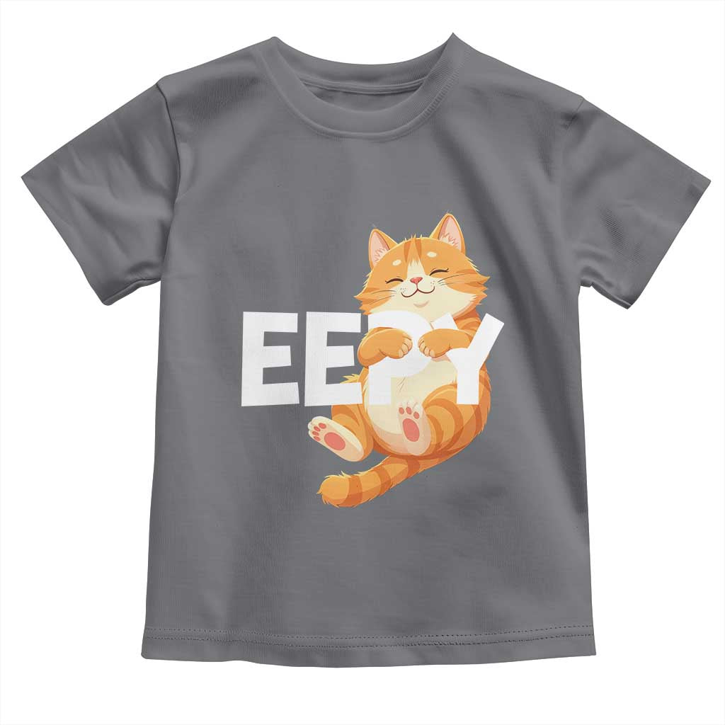 Funny Cat Meme Toddler T Shirt Eepy Cat Silly Sleepy Cat TS09 Charcoal Print Your Wear