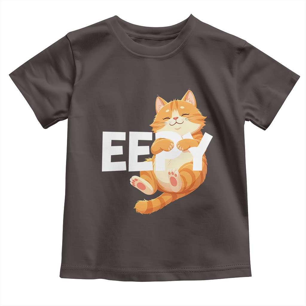 Funny Cat Meme Toddler T Shirt Eepy Cat Silly Sleepy Cat TS09 Dark Chocolate Print Your Wear