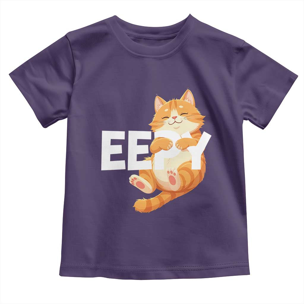 Funny Cat Meme Toddler T Shirt Eepy Cat Silly Sleepy Cat TS09 Purple Print Your Wear