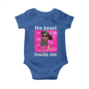 Funny Cat Meme Baby Onesie The Beast Inside Me TS09 Royal Blue Print Your Wear