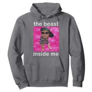 Funny Cat Meme Hoodie The Beast Inside Me TS09 Charcoal Print Your Wear