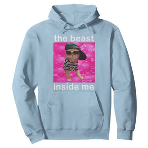 Funny Cat Meme Hoodie The Beast Inside Me TS09 Light Blue Print Your Wear
