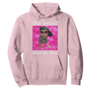 Funny Cat Meme Hoodie The Beast Inside Me TS09 Light Pink Print Your Wear
