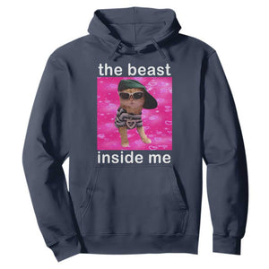 Funny Cat Meme Hoodie The Beast Inside Me TS09 Navy Print Your Wear